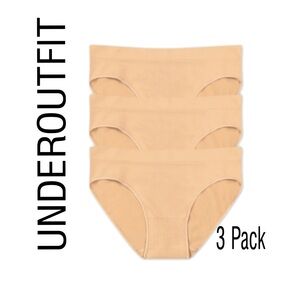 NEW UNDEROUTFIT Seamless Stretch Everyday Briefs 3 Pack Sand Size Small